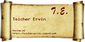 Teicher Ervin névjegykártya